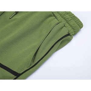 Short de sport en coton pour hommes, respirant, léger et décontracté, taille moyenne, pour la course à pied au quotidien, entraînement, motif solide - Product Image 4