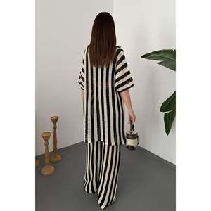 Brown Striped <b>Knit</b> <b>Set</b> - Brown - Product Image 5