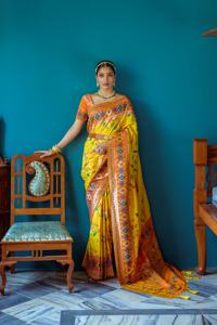 Increíble color Banarasi seda suave Paithani Patola con Zari tejido Saree fabricante de la India a la tarifa más baja - Product Image 6