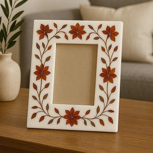 High Quality Antique Marble Inlay <b>Photo</b> <b>Frame</b> Unique Home Decorative Element From India - Product Image 1