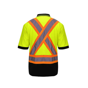 Polo haute visibilité pour vêtements de travail de construction avec bande réfléchissante à manches courtes personnalisé avec votre propre logo - Product Image 2