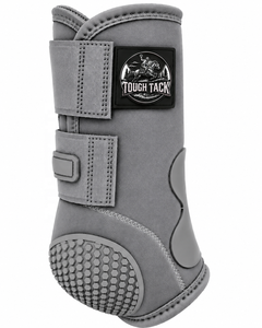 Protège-jambes Tough Tack pour chevaux, gris, en microfibre, avec semelle Hex Grip pour l'équitation, modèle 2026 - Product Image 2