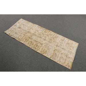 Tapis turc, petit tapis vintage 2x5 pieds, tapis en laine beige patchwork - Product Image 2