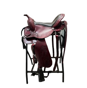 Selle de cheval occidentale la plus vendue en cuir indien de haute qualité avec arbre en plastique de conception d'outillage - Product Image 1