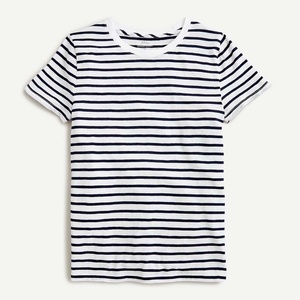 T-shirt rayé col en V unisexe en coton grande taille à manches courtes avec logo personnalisé, anti-plis, collection été 2026 – Style américain - Product Image 6