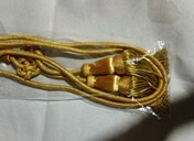 Venta al por mayor por encargo abogado lingote borla OEM con cable de encaje costura plana redonda flecos dorados borla de algodón adornos personalizados - Product Image 3