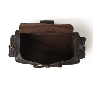 Sac de voyage pliable en cuir véritable avec fermeture à glissière, sangle réglable, durable et portable pour les voyages - Product Image 4