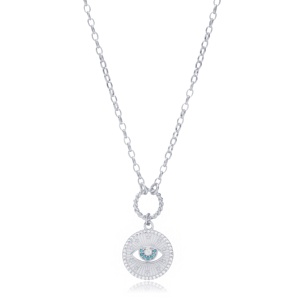 Médaillon Oeil Turc Pendentif Charme Collier En Gros Fabriqué À La Main 925 Bijoux En Argent Sterling - Product Image 6