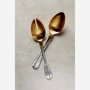 Juego de cucharas para servir barra de ensalada Utensilio para servir arroz sopa de acero inoxidable Juego para servir barra de ensalada con mango de esmalte de alta calidad Premium - Product Image 4