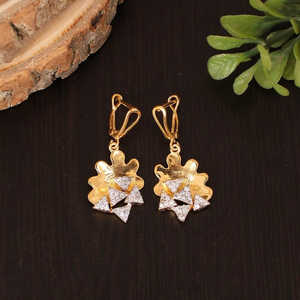 Pendientes de gota de piedra de diamante CZ blanco de plata de ley 92,5 al por mayor colgante de moda colgante con chapado en rodio material principal de oro rosa - Product Image 1