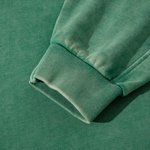 Sweat-shirt en éponge français personnalisé surdimensionné pull à col rond délavé au soleil poids lourd lavage à l'acide ourlet brut à manches longues sweat à capuche pour homme - Product Image 5