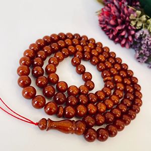 Tasbih vintage marron, 99 perles en ambre baltique naturel, perles de prière - Product Image 1