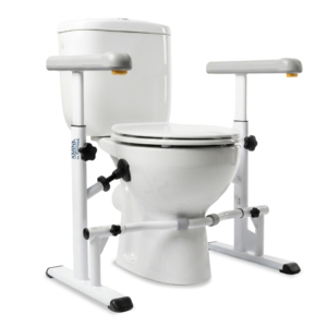 Toilet Safety Rails, Toilet Frame for Elderly with Suction Cups, WC Armrest Support, Bathroom <b>Grab</b> <b>Bars</b> - KMINA K30001 - Product Image 1