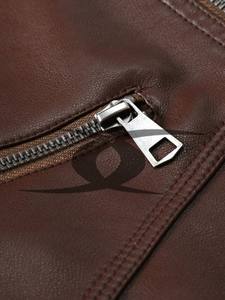 <b>Men's</b> Winter Leather <b>Jacket</b> <b>Racer</b> Style Waterproof Breathable Slim Fit Customized Biker Coat - Product Image 3