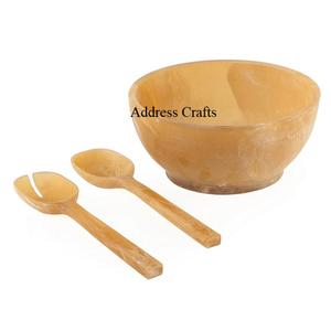 Service à salade en résine durable écologique faite à la main de haute qualité avec cuillère fourchette vaisselle de fête meilleur vendeur - Product Image 1