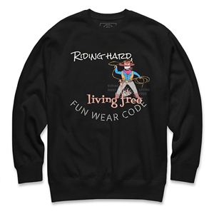 Sudadera de cuello redondo para hombre ODM/OEM, negra, corte regular, diseño de calavera de toro estampado, informal, para otoño, impresión DTG, resistente a múltiples lavados. - Product Image 4
