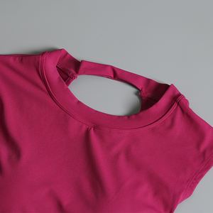 Femmes Yoga Sports Top à manches courtes avec coussin de poitrine Sexy Back Running Pilates Fitness Training Summer Activewear - Product Image 3