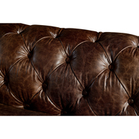 Canapé Chesterfield 3 places de luxe moderne, super doux, capitonné, en cuir véritable, meubles de salon en bois pour villa