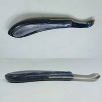 Couteau à sabot à petite boucle avec lame ovale tranchante en caoutchouc manche en bois outil de maréchal-ferrant pour semelle grenouille nettoyage cheval et vache garniture de sabot