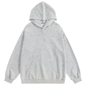 เสื้อฮู้ดดี้ผู้ชายประดับเพชรเทียม ราคาสมเหตุสมผล บริการ OEM ดีไซน์โดดเด่น ระบายอากาศได้ดี - Product Image 1