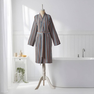 Albornoz Turco Antiguo de Algodón, Gris y Rayas Color Óxido, Estilo Kimono - Product Image 6