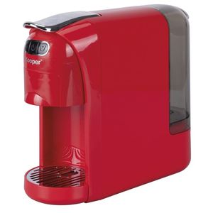 Macchina da Caffè Espresso Elettrica Semi-Automatica 3-in-1 Caffea Kooper con Scocca Rossa in Plastica per Capsule, Cialde e Caffè Macinato, Spine EU/US - Product Image 1