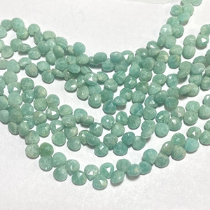 Venta al por mayor 7MM verde amazonita forma de corazón Briolette piedras preciosas cuentas calibradas cuentas de piedra - Product Image 3