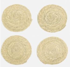 Farmhouse Woven <b>Round</b> <b>Placemats</b> Natural Hand-Woven Water Hyacinth <b>Placemats</b> Rattan <b>Placemats</b> in India - Product Image 4