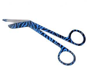 Tijeras de vendaje Lister con patrón de cebra azul de 5,5 pulgadas, tijeras EMT de utilidad duraderas coloridas con revestimiento completo para enfermeras, médicos, estudiantes - Product Image 2