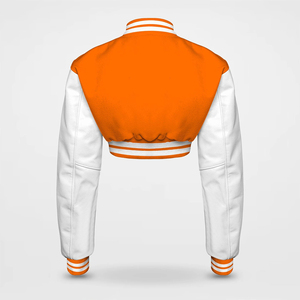 Chaqueta Universitaria Corta Personalizada para Mujer 2025 con Logotipo Bordado, Forro de Lana, Diseño Transpirable, Estilo Urbano, Servicio OEM - Product Image 3