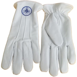 Maçonnique Regalia Standard Or Style Boussole Visage Gants En Coton Blanc Taille Unique Convient À La Plupart - Product Image 3
