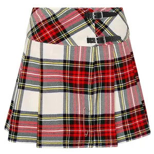新款2023热销商品批发高地皇家斯图尔特苏格兰混合短裙女格子呢，所有定制颜色
