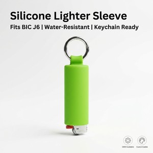 Custodia Protettiva in Silicone per Accendino <span class=keywords><strong>BIC</strong></span> J6, Resistente all'Acqua, con Anello Portachiavi, Logo Personalizzabile, Colore Personalizzato, OEM - Product Image 1