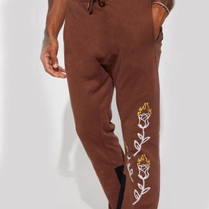 Hot Selling Men's <b>Autumn</b> Sweatpants Custom Logo Embroidered Midweight Vintage Washed Polyester/Cotton Oxford <b>Fabric</b> Breathable - Product Image 4