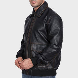 Veste en cuir pour homme, prix réduit, fabricant pakistanais, vente en gros, design de qualité supérieure, veste en cuir de motard pour homme - Product Image 3