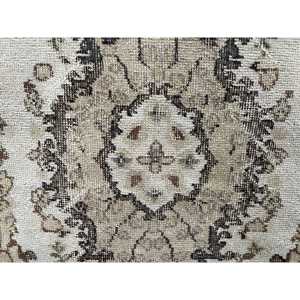 Turkish Area Rug 3.6x6.7 ft (110x204 cm), Vintage <b>Brown</b> Persian <b>Wool</b> Rug - Product Image 5