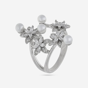 Anillo de Número Moderno y Elegante Chapado en Oro Rosa y Rodio con Incrustaciones de Circonitas, Plata 92.5, para Bodas y Eventos Especiales - Product Image 6