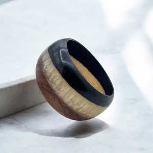 Brazaletes de madera de resina vibrantes de último diseño, conjuntos de Pulseras de Moda para mujer de India, conjuntos de brazaletes de madera Lucite - Product Image 1