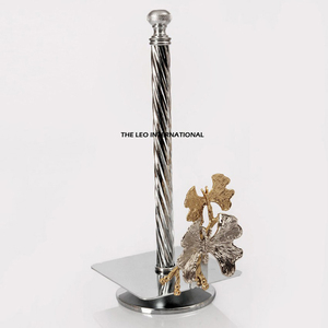 Porte-serviettes en métal en acier inoxydable brillant poli motif de forme de raisin feuillu pour la décoration de table de dîner de fête de mariage - Product Image 2