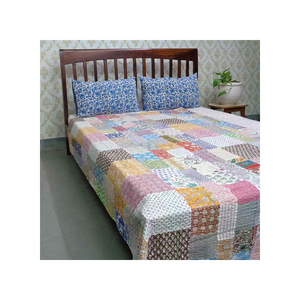Hot Bán Twin Kích Thước Kantha <span class=keywords><strong>Quilt</strong></span> Cho Người Lớn Nhà Máy Cửa Hàng 'Giá Tốt Nhất Tay Khối In Cotton Hữu Cơ Chắp Vá Ấn Độ - Product Image 1