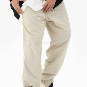 กางเกงผ้าฝ้ายขาบานสำหรับผู้ชายกางเกงลำลองเอวกลางยางยืดสไตล์สตรีทแวร์คุณภาพสูงสำหรับฤดูร้อนบริการ OEM ตามสั่ง - Product Image 2