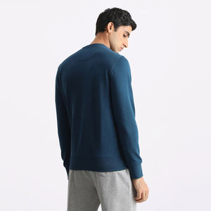 Sweat à capuche en coton molletonné personnalisé pour hommes Sweat-shirt uni oversize Pull à col rond XS Winter Blank Jogger Crewneck Solid - Product Image 2