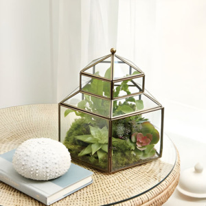 สวนขวดแก้วและโลหะแบบปรับแต่งได้สำหรับตกแต่งงานแต่งงานรูปทรงและขนาดต้นไม้และดอกไม้แบบแขวน/วางบนโต๊ะ - Product Image 4