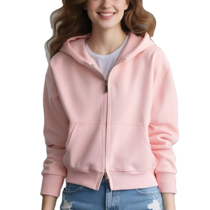 Disponible dans toutes les couleurs, sweat-shirts à fermeture éclair pour femmes, personnalisez votre propre design, vente en gros de sweat-shirts à fermeture éclair - Product Image 2