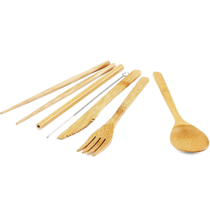 เครื่องใช้บนโต๊ะอาหารทำจากไม้ไผ่ออร์แกนิกเป็นมิตรกับ2025ชุดอุปกรณ์การเดินทางสำหรับปิกนิกสำนักงานและโรงเรียนอาหารกลางวัน - Product Image 2