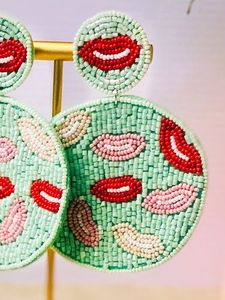 Elegant Handmade <b>Beaded</b> Earrings with <b>Thread</b> Work - Product Image 3