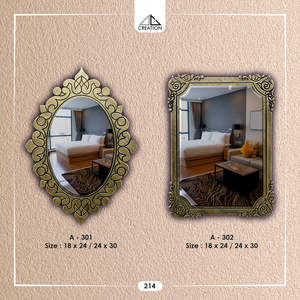 Miroir de salle de bain design à rainure en V avec réflexion claire pour les espaces intérieurs modernes en provenance d'Inde - Product Image 1