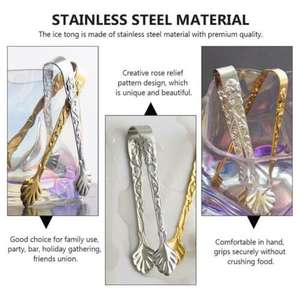 Metal <b>Serving</b> <b>Tongs</b> with Gold and Silver Color Plated Finished Perfect for Kitchenware Tools and Elegant Home Dining Use - Product Image 6