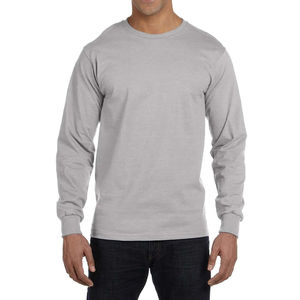 Derniers T-shirts à manches longues pour hommes imprimés en gros personnalisés respirants à motif solide de style simple sur tissu tricoté - Product Image 1