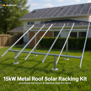 Kit de Soporte para Paneles Solares de 15kW para Techos Metálicos, de Aluminio Anodizado y Acero Inoxidable para el Hogar - Product Image 3